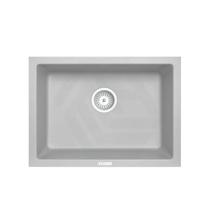 610X457X205mm Carysil Concrete Grey Single Big Bowl Granite Kitchen/ Laundry Sink Top/ Flush/ Under Mount