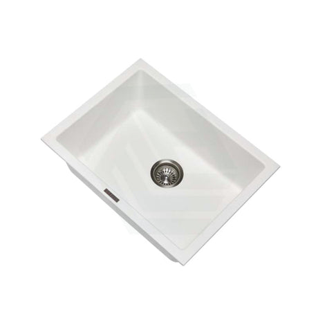 610X457X205mm Carysil White Single Big Bowl Granite Kitchen/ Laundry Sink Top/ Flush/ Under Mount