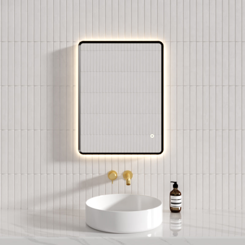 610X810mm Led Mirror Black Framed Rectangle Backlit Horizontal/ Vertical Installation Led Mirrors