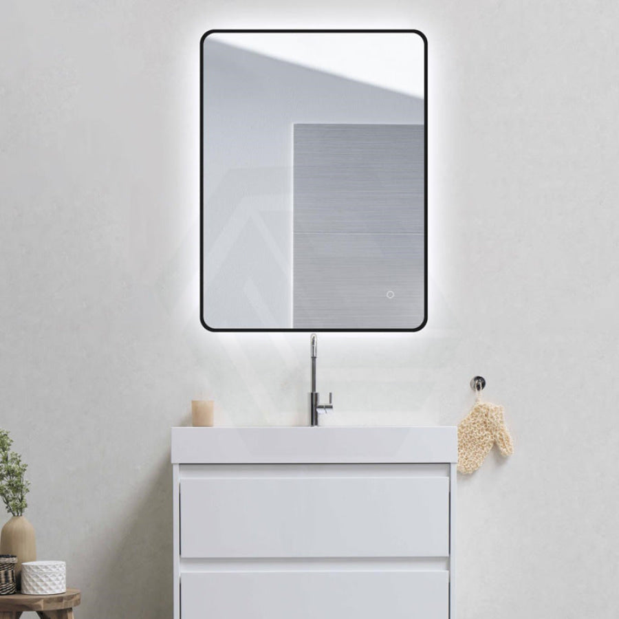 610X810mm Led Mirror Black Framed Rectangle Backlit