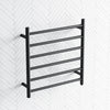 620X600X120Mm Round Black Electric Heated Towel Rack 6 Bars Stainless Steel Rails