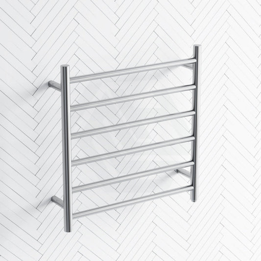 620X600X120Mm Round Chrome Electric Heated Towel Rack 6 Bars Stainless Steel Rails