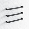630/830Mm Thermogroup 12V Square 3 Single Bar Heated Towel Rail Matt Black Rails