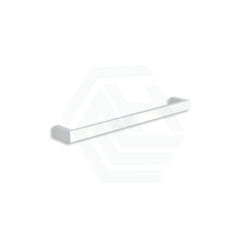 630Mm Thermogroup Satin White Square Single Bar Heated Towel Rail Polished Stainless Steel / None