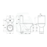 630X350X805Mm Zion Toilet Suite With Close Coupled For Bathroom S-Trap Only