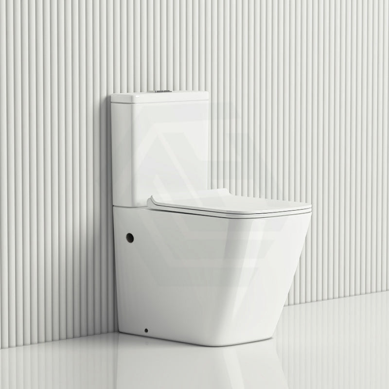 630X360X810Mm Bathroom Rimless Back To Wall White Ceramic Toilet Suite Gloss Suites