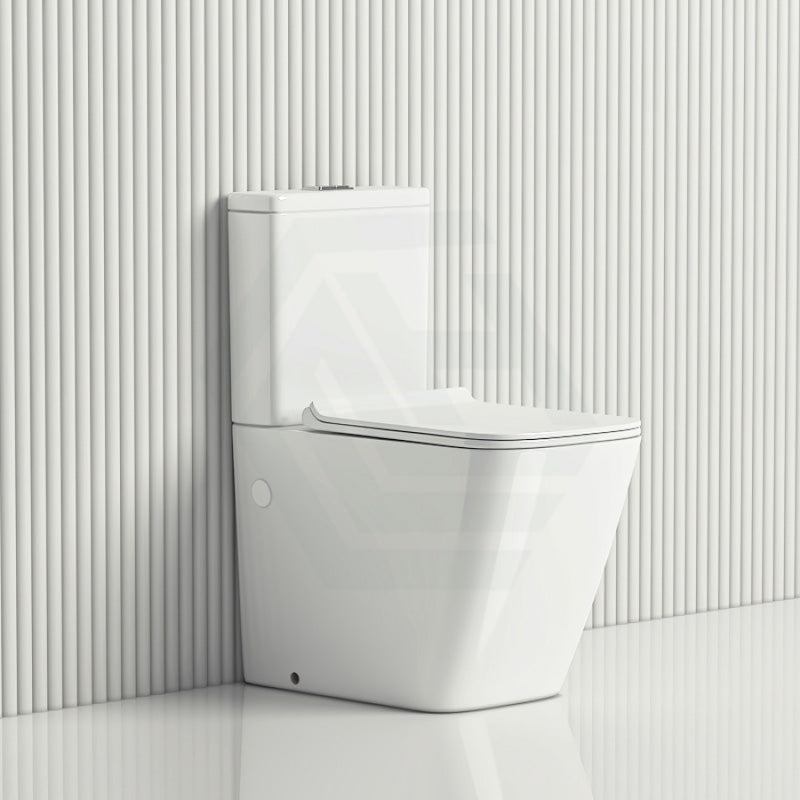 630X360X810Mm Bathroom Rimless Back To Wall White Ceramic Toilet Suite Gloss Suites