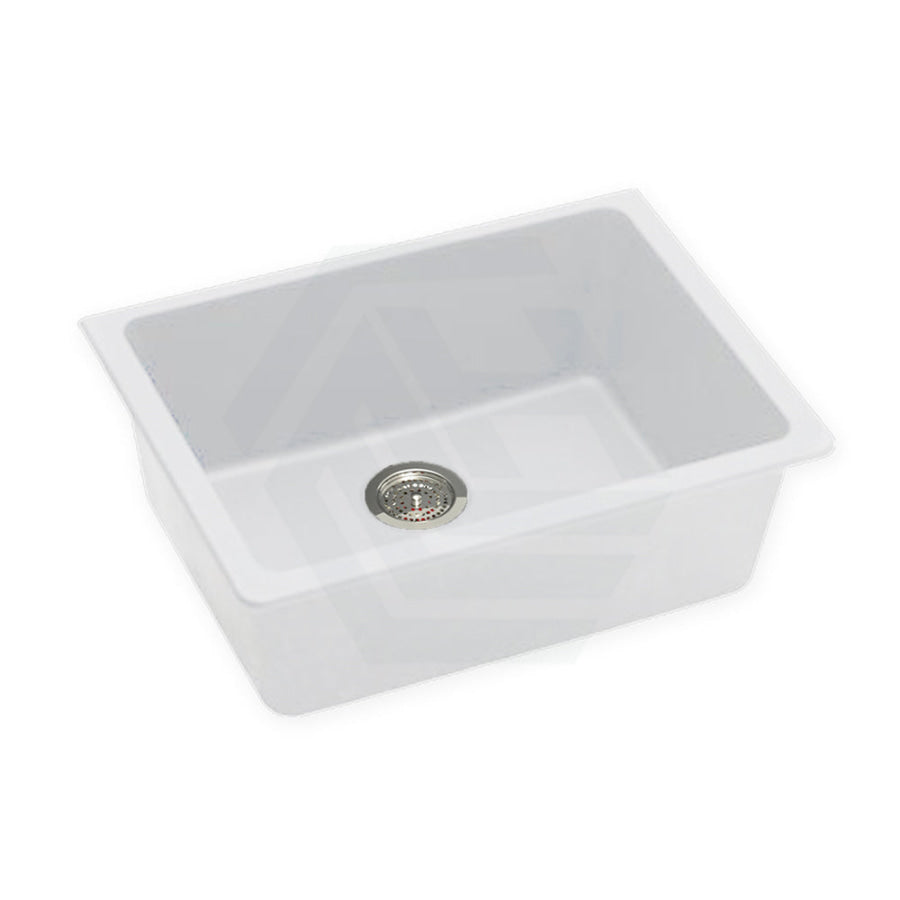 635X470X241mm White Granite Quartz Stone Undermount Kitchen Laundry Sink Single Bowl