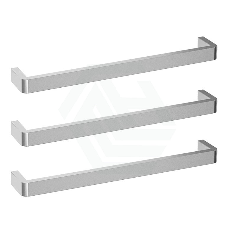 620Mm Thermogroup Curved Corners 3 Single Bar Heated Towel Rail Polished Stainless Steel Rails