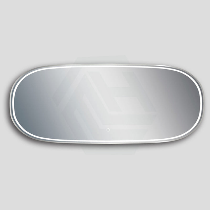 650/1200/1600Mm Led Mirror Silver Framed Oval Front Light 1600X650Mm