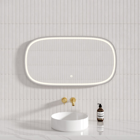 650/1200/1600mm Led Mirror Silver Framed Oval Front Light Led Mirrors