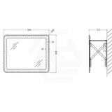 650/800Mm Pull Out Led Mirror White Mechanism Framed Automatic Light Horizontal Mirrors