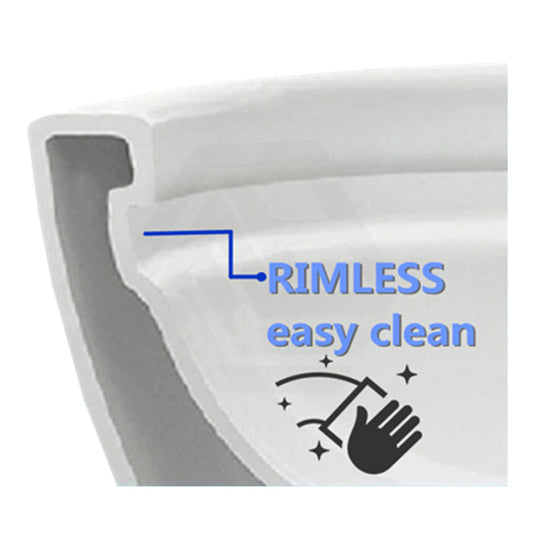650X380X840Mm Rimless Flushing Ceramic White Wall Faced Toilet Suite Soft Seat Wels Watermark