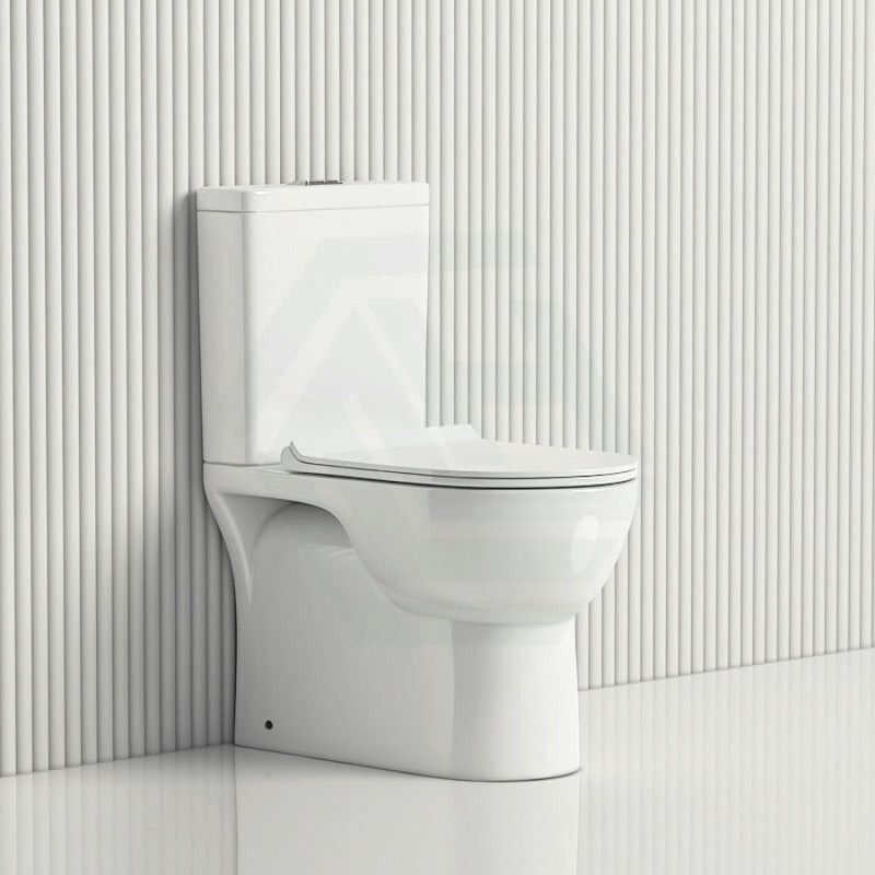 650X380X840Mm Rimless Flushing Ceramic White Wall Faced Toilet Suite Soft Seat Wels Watermark Gloss