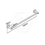 G#1(Gold) Round Brushed Brass Single Towel Rack Rail 800Mm Stainless Steel Cut To Size Gold Rails