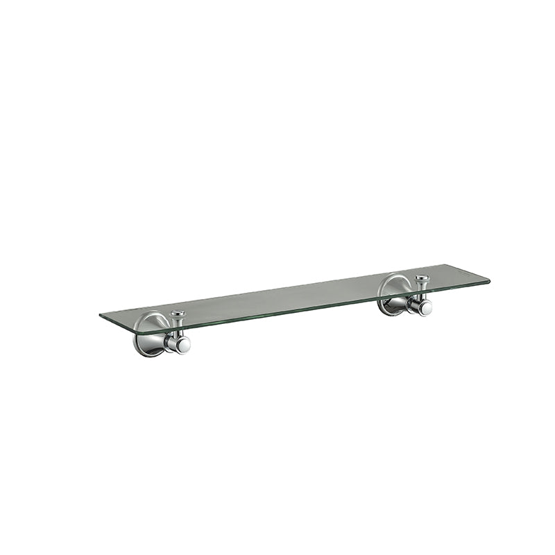 N#6(Nickel) 500Mm Clasico Brushed Nickel Glass Shelf Brass Back To Wall Bathroom Shelves