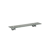 N#6(Nickel) 500Mm Clasico Brushed Nickel Glass Shelf Brass Back To Wall Bathroom Shelves