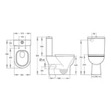 665X375X830Mm Right Or Left Hand Skew Trap Toilet Suite Swirl Flush Tornado Ceramic Back And Bottom