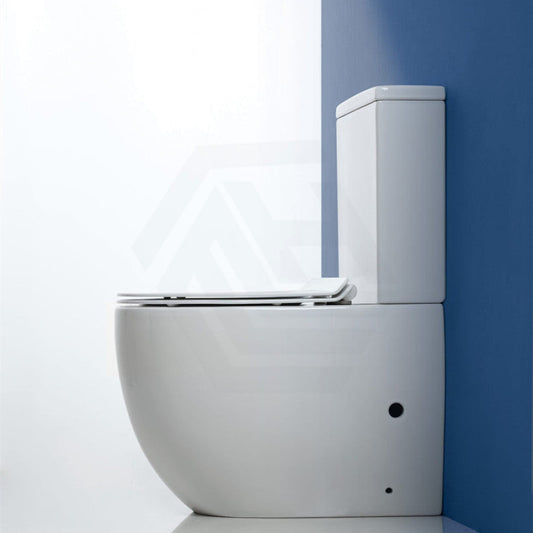 Hani 665X380X845Mm Bathroom Back To Wall Toilet Suite Comfort Height Rimless Slim Duraplas Seat