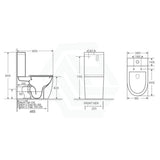 665X380X845Mm Bathroom Back To Wall Ceramic Toilet Suite Rimless Slim Duraplas Seat Gloss White