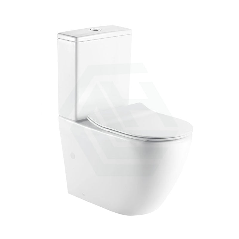 Hani 665X380X845Mm Bathroom Back To Wall Toilet Suite Comfort Height Matt White Rimless Flushing