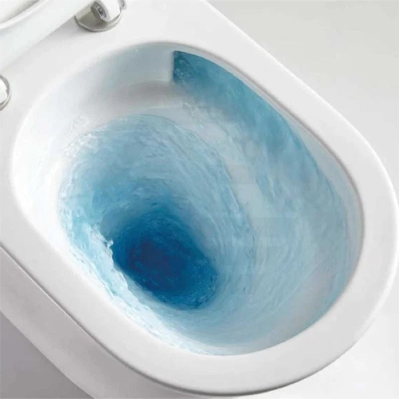 665X380X845Mm Bathroom Rimless Tornado Back To Wall Toilet Suite Comfort Height Ceramic Gloss White