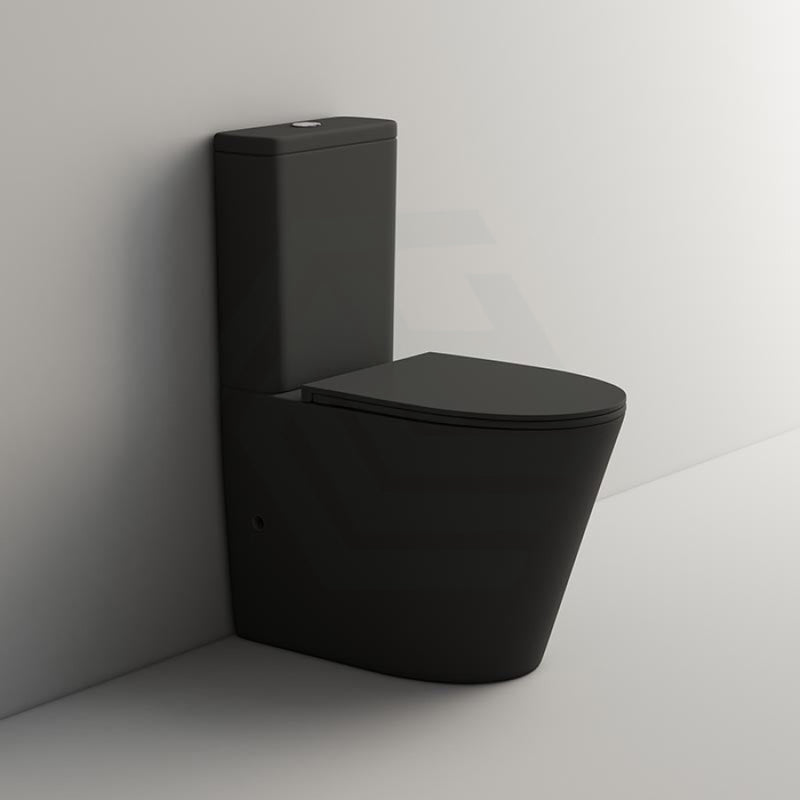 Pani 670X360X850Mm Bathroom Rimless Matt Black Toilet Suite Comfort Height Back To Wall