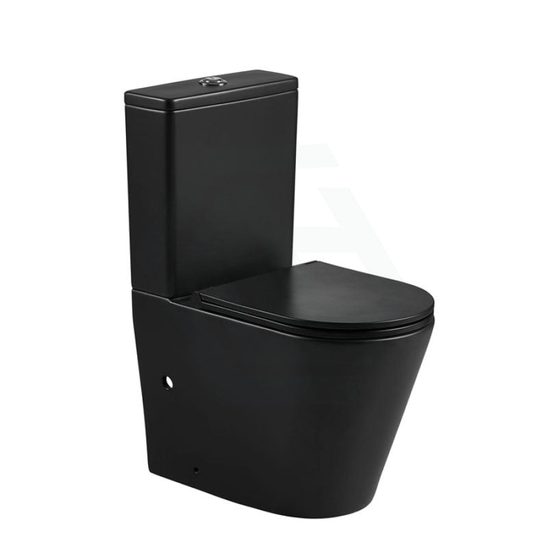 Pani 670X360X850Mm Bathroom Rimless Matt Black Toilet Suite Comfort Height Back To Wall
