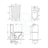 670X360X850Mm Bathroom Rimless Toilet Suite Comfort Height Back To Wall White Gloss Suites