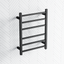 674X620X120Mm Square Nero Black Electric Heated Towel Rack 6 Bars Rails