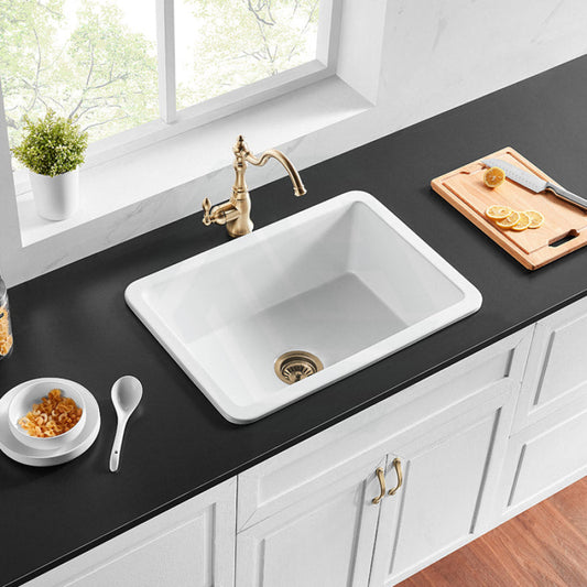 677X477X250Mm Gloss White Camden Fireclay Kitchen/Laundry Sink Single Bowl Top/Under Mount Kitchen