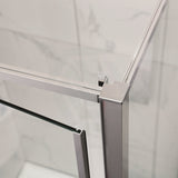 700-1470X1900Mm Semi-Frameless L Shape Shower Screen Pivot Door With Return Panel Chrome Fittings