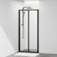 700-820X2000Mm Wall To Semi-Frameless Bi-Fold Swing Door Shower Screen Matt Black Rail 6Mm Glass