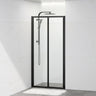700-820X2000Mm Wall To Semi-Frameless Bi-Fold Swing Door Shower Screen Matt Black Rail 6Mm Glass