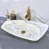 Above Counter Stone Basin White Onyx Surface Special Shape