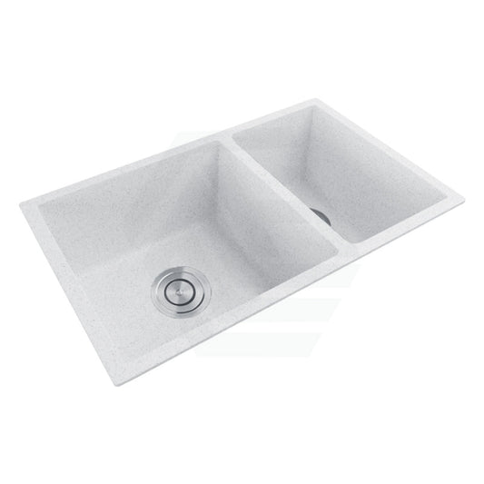 710X450X205Mm White Granite Stone Kitchen Sink Double Bowls Top/undermount