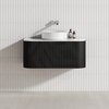 750-1500Mm Bergen Wall Hung Vanity Matt Black Pvc Coating Mdf Board Bathroom Cabinet Vanities