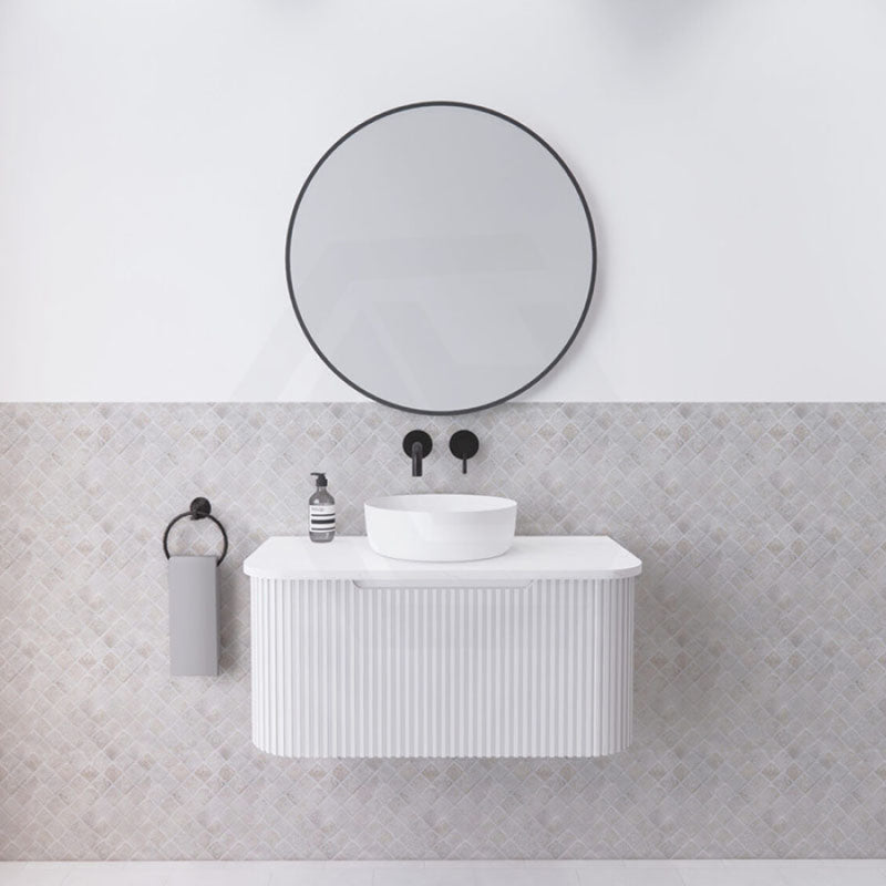 750-1500mm Bergen Wall Hung Vanity Matt White PVC Coating MDF Board Bathroom Cabinet