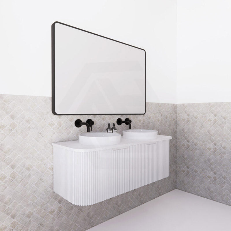 750-1500mm Bergen Wall Hung Vanity Matt White PVC Coating MDF Board Bathroom Cabinet
