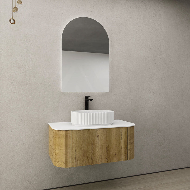 750-1500Mm Ceto Bronte Prime Oak Wall Hung Bathroom Vanity Push-To-Open Vanities