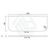 20mm Curved Edge Stone Top For Above Counter Basins Calacatta Quartz Dolce Tree 600-1500Mm Vanity
