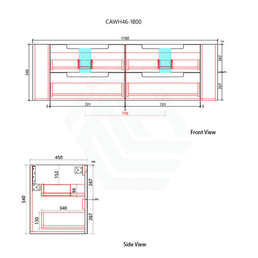 750-1800Mm Aulic Curva Wall Hung Vanity Finger Pull Drawer Timber Plywood Matt White Cabinet Only 