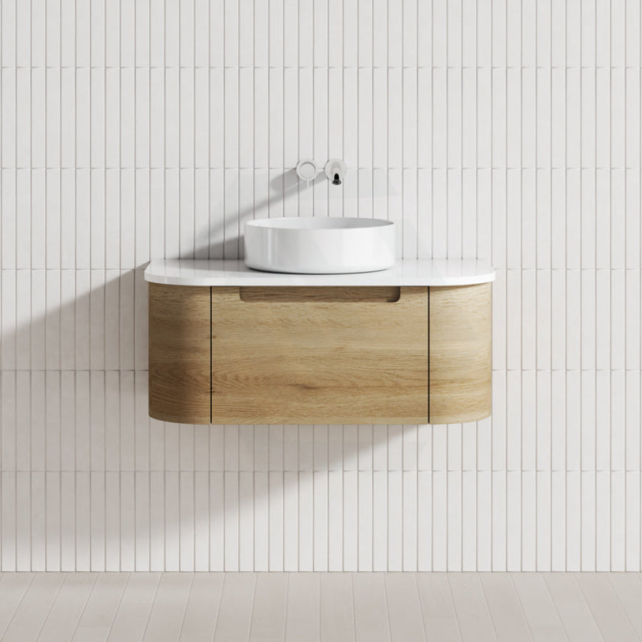 750-1800Mm Carita Wall Hung Vanity Natural Timber Grains Cabinet Only & Stone Top Available 