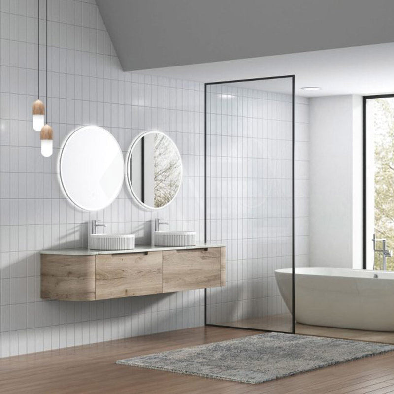750 - 1800Mm Hamilton Wall Hung Curved Vanity Minimalistic Style Cabinet Only For Bathroom Matt