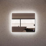 750/800/900/1200Mm Rectangle Brushed Nickel Framed Led Mirror Touch Sensor Horizontal/Vertical