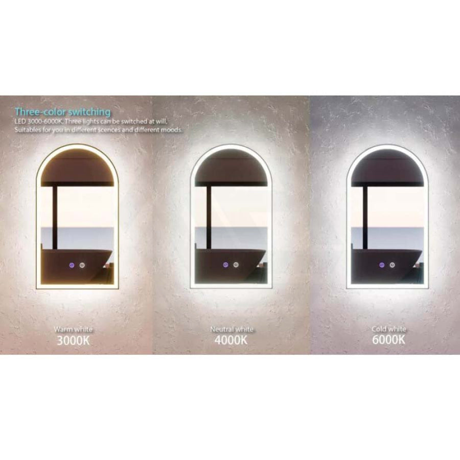 750/800/900/1200Mm Rectangle Brushed Nickel Framed Led Mirror Touch Sensor Horizontal/Vertical