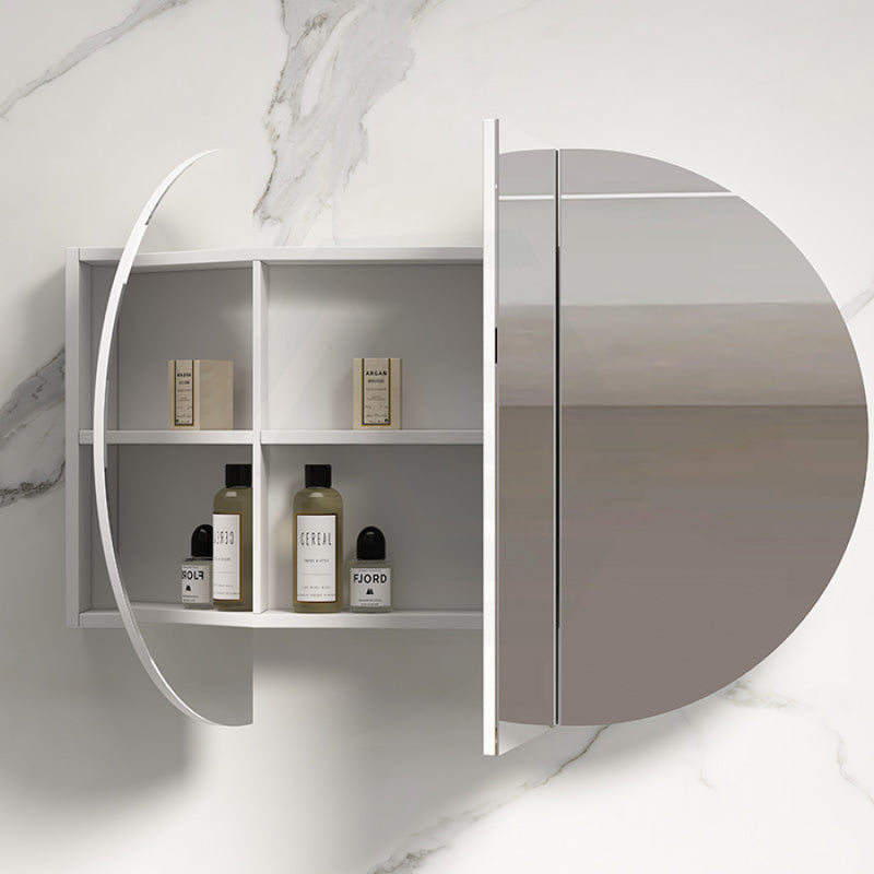 900/1200/1500mm ROSY Oval Wall Hung Plywood Shaving Cabinet Semi Matt White Pencil Edge Mirror for Bathroom