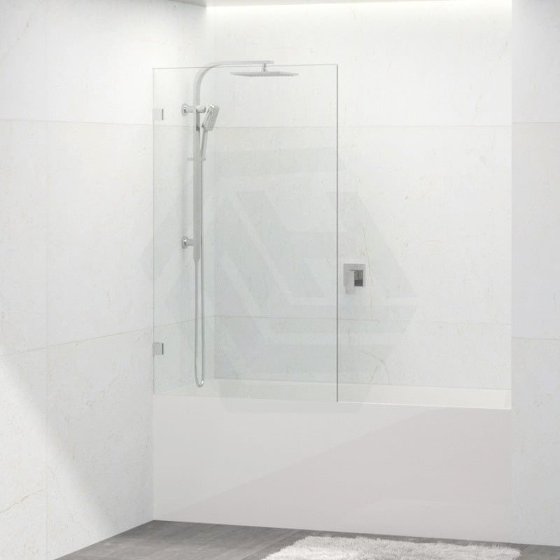 Tempered Glass Frameless Bathtub Shower Screen Fixed Panel Chrome 750-900mm