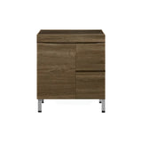 750Mm Freestanding Mdf Vanity Curve Edge Dark Oak Finish Left / Right Drawers Cabinet Only For