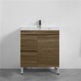 MDF Freestanding Vanity Curved Edge 750mm Dark Oak